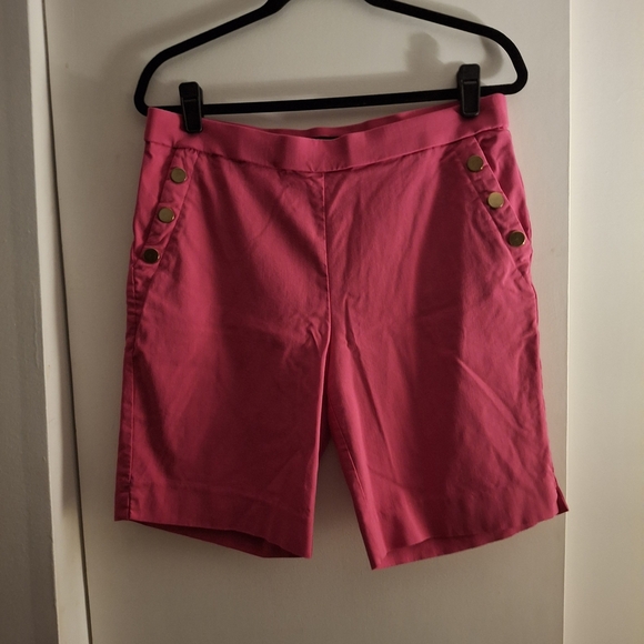 Counterparts Fuchsia Women's Shorts with Button Detail - Picture 1 of 6